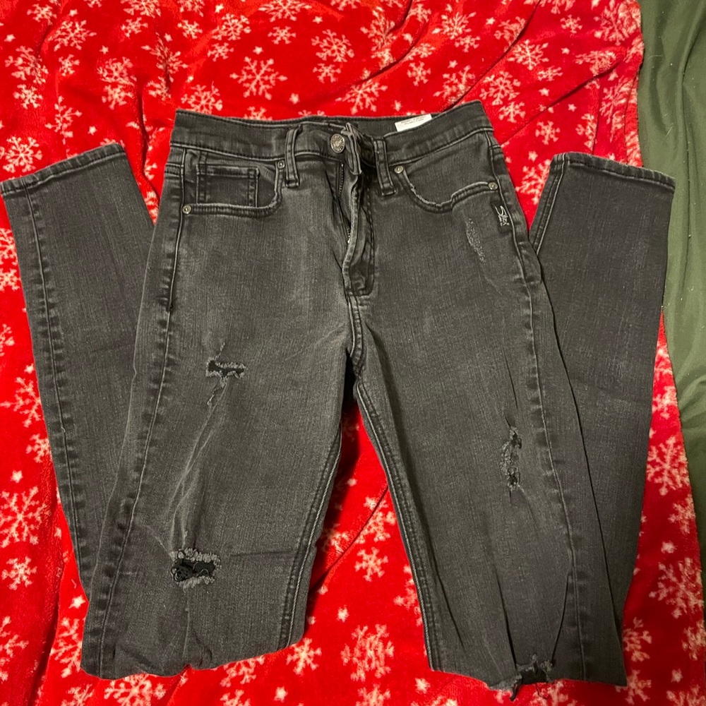 Black Distressed Silver Jeans, size 24x32